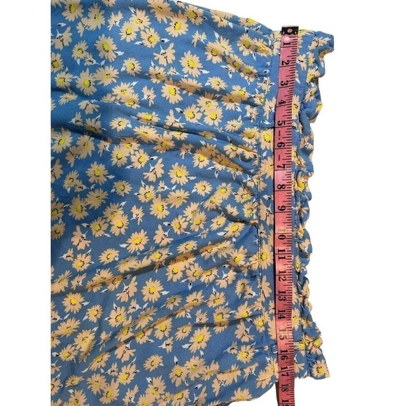 Who What Wear Blue Daisy Print Skirt Women's Size XL (No Belt) - Picture 10 of 12